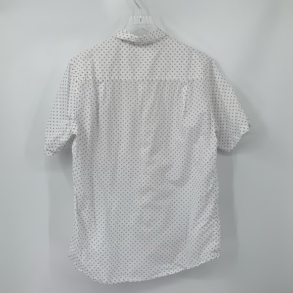 Travis Mathew short sleeve button shirt white diamond cotton collar men Large - Picture 3 of 4